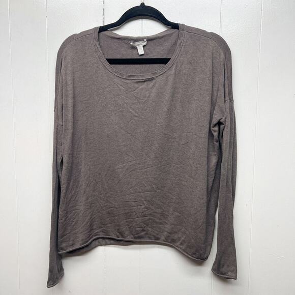 Garnet Hill Sweaters - Garnet Hill Silk Cotton Women's Long Sleeve Sweater Sz Small Neutral Lightweight
